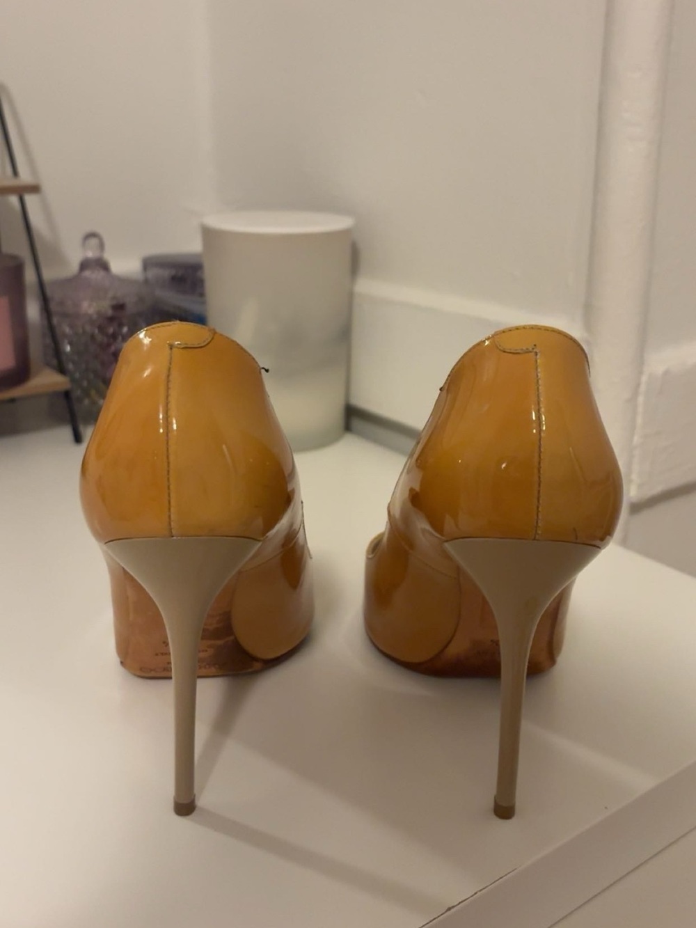 Jimmy Choo Glossy Mustard Yellow Stiletto Pumps
